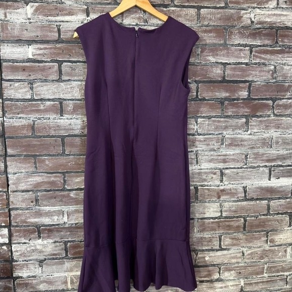 Ann Taylor Dress Women 8 Purple Sleeveless Flounce Hem Career Dress - Picture 3 of 4